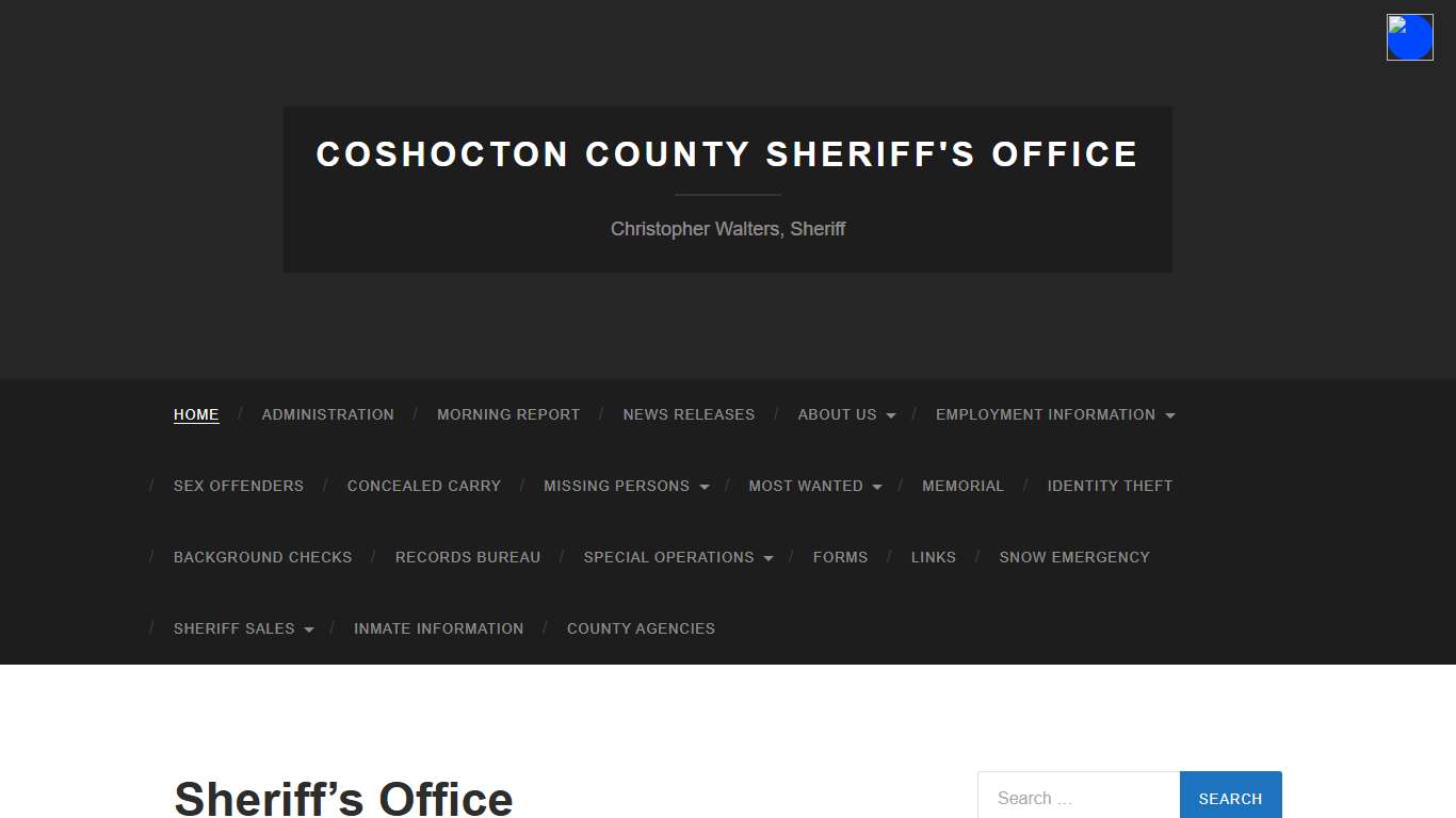 Coshocton County Sheriff's Office – Christopher Walters, Sheriff
